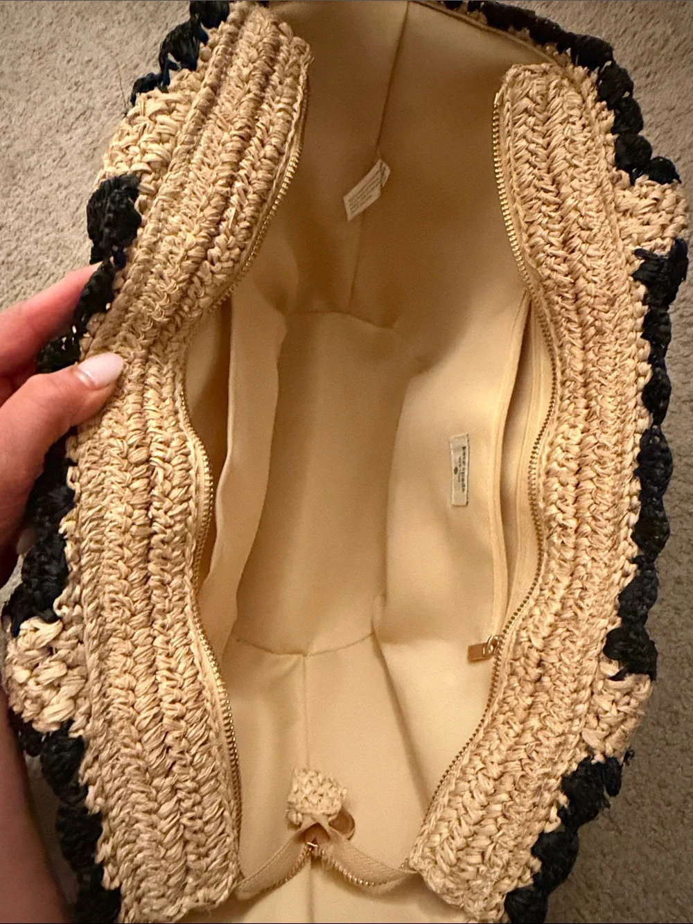 Kate Spade x Target Raffia Bow Tote Natural Black Limited Edition
